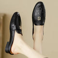 New Women's 2026 Retro Mules Low Heel Loafers Slip-On Shoes Elegant Daily Commute Casual Flat