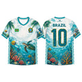 Brazil Style Flag Printed Jersey Men Women Jesus Graphic 3D Print Football T-shirt Quick Dry And Breathable Sport Uniform Tee