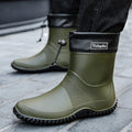 Men Rain Boots Fashion Mid-calf Rubber Boot Outdoor Waterproof Garden Work Shoe Non Slip Fishing Rubber Galoshes Men Rubberboots