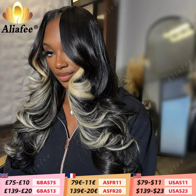 Highlight Natural Black With 613 Blonde 13x4 Body Wave | SAMAG
