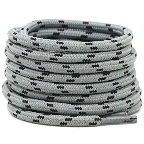 2 Pairs 4.5mm Diameter Round German Training Hiking Shoe Laces for Men and Women Heavy Duty Work Boots Shoelaces