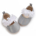 Spring and Autumn Baby Cute Silver Princess Shoes 0-12 Months Comfortable Walking Shoes for Baby Girls