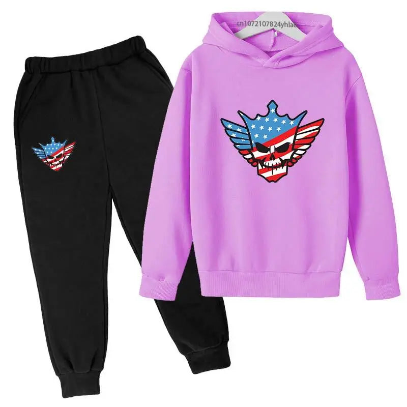 Kids Autumn Spring Fashion Cody WWE Pullover Hoodie+Pants | SAMAG