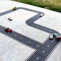 Cartoon Style Reusable Road Stickers, Black Polyurethane Road Tape, Suitable for Party Racing Decoration