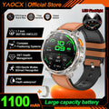 NEW 1100mAh Battery Sports Smart Watch Compass IP68 Waterproof Outdoor Flashlight Voice Assistant Heart Rate BT Call Smart Watch