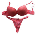 Cotton Deep V Lace Surface Push Up Sexy Bra Panty Sets Matching Bow G-string Comfortable Underwear Women Lingerie Set Intimates