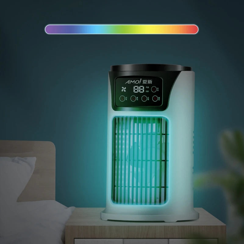 Multifunctional Portable Air Cooler Cold Air-cooled Fan Small Humidification Air Conditioner Natural Desktop Fan for Home Office