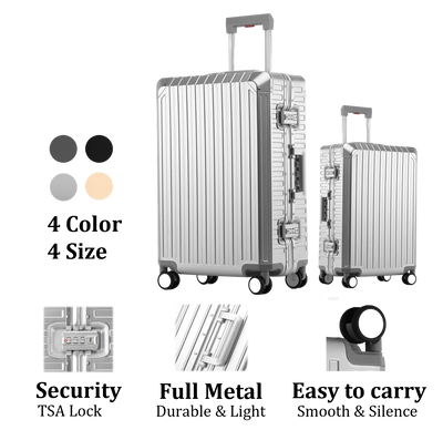 Large Capacity Durable Luggage Sets 100% Aluminum | SAMAG