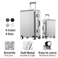 2026 Large Capacity Durable Luggage Sets 100% Aluminum Suitcase Wheels Women Girl Men Cabin Carry-On Boarding Travel 20/24/26/28