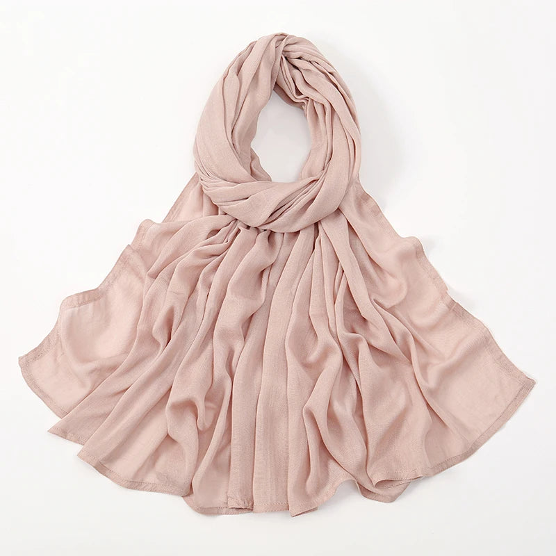 2024 Muslim Modal Rayon Cotton Hijab Shawls For Women Plain Scarf Big Size Headscarf Islamic Turban Headband 190*85cm
