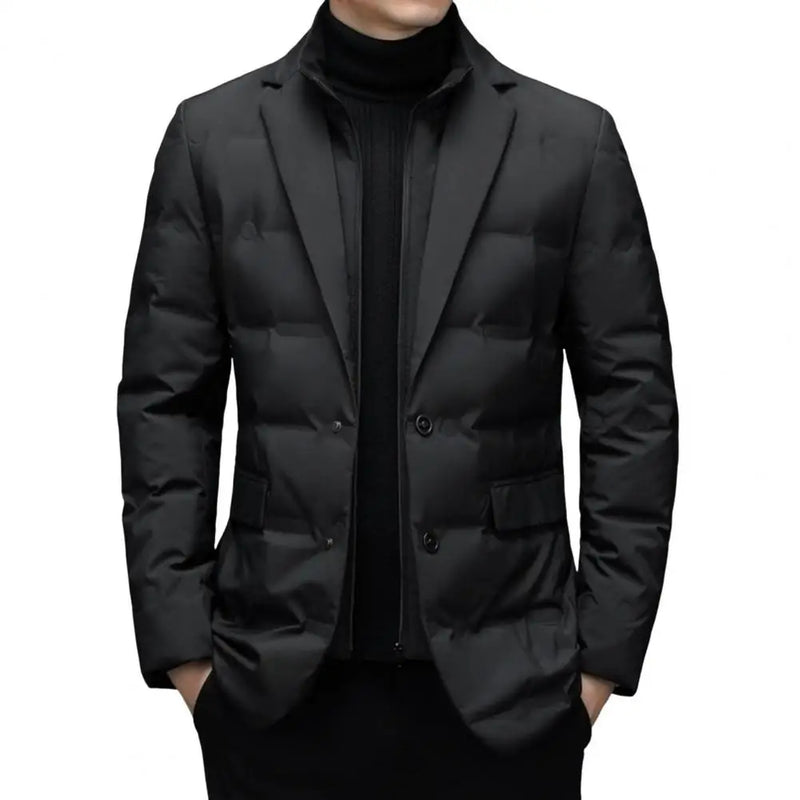 Winter Men's Coldproof Windproof Down Jacket Suit Scarf Collar Simple Down Jacket  Male Clothing