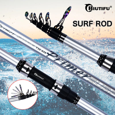 BIUTIFU Telescopic Surf Spinning Fishing Rods 5.3m 5.0m | SAMAG