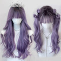 Synthetic Long Curly Wavy Lolita Wig with Bangs Wig Girl Cute Ombre Pink Blonde Black Cosplay Party Halloween Harajuku Wig