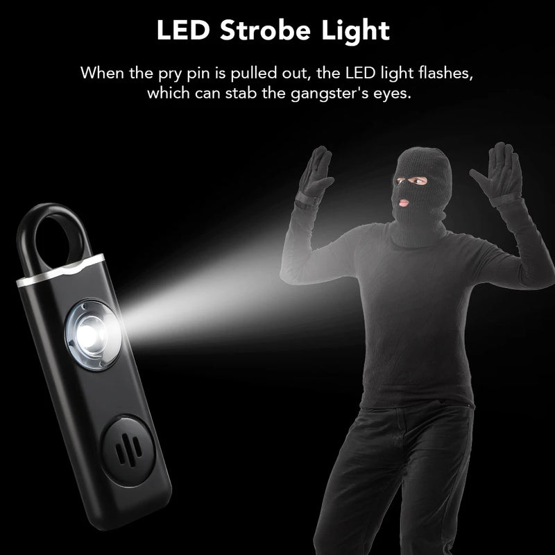 Hollarm Self Defense Alarm 130dB Anti-wolf Personal Alarm for Woman With LED Light USB-C Charge Emergency Anti-Attack Keychain