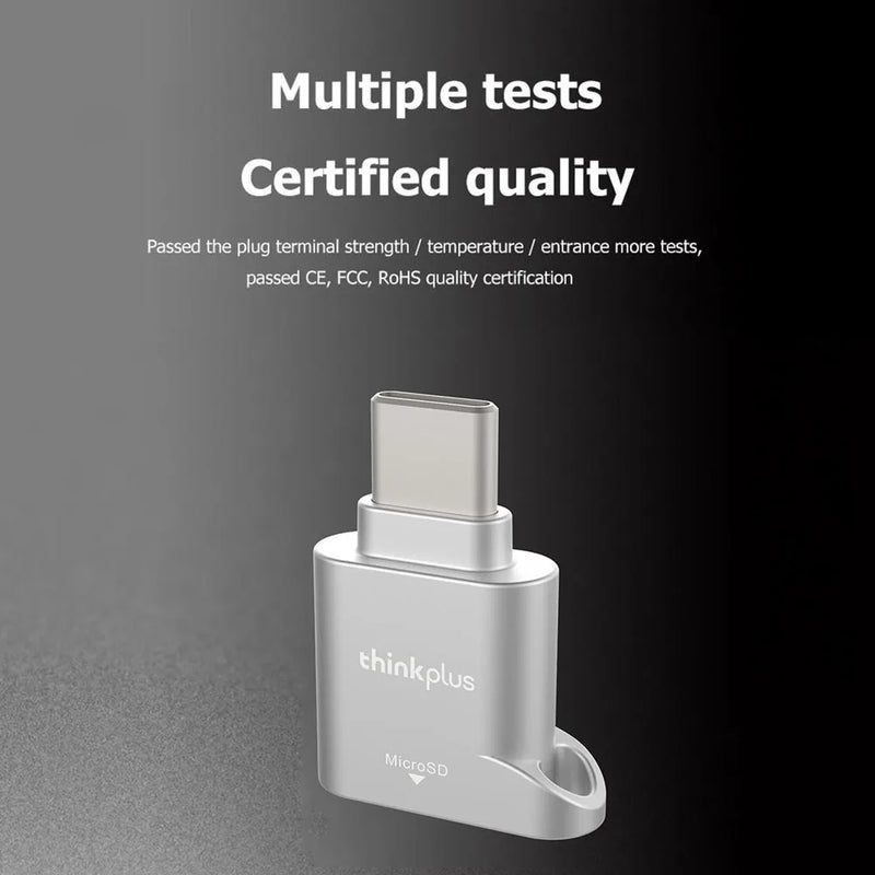Lenovo Thinkplus USB C Type-C Micro SD Card Reader Memory Card Mini Metal TranFlash Adapter TF Card Reader For Type C Phone
