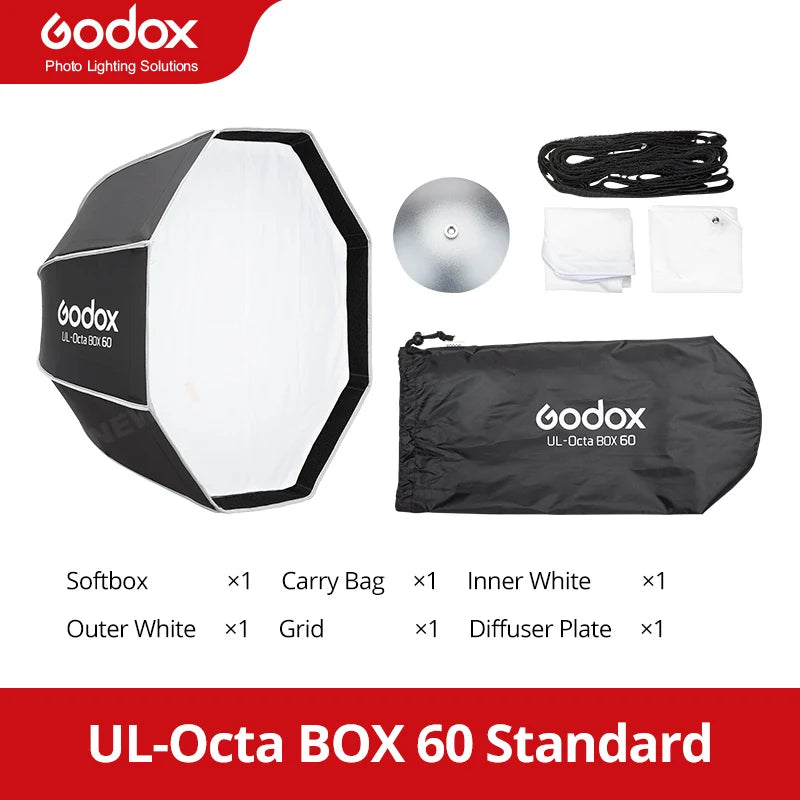 GODOX UL-Octa BOX /UL-BOX Quick Release Umbrella Softbox for Product Photography, Fashion Editorials, or Commercial Still Life.