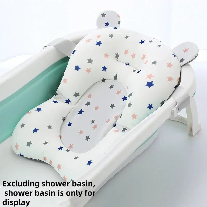 Adjustable Bathtub Support Mat Foldable Floating Baby Bath Seat Pad Shower Cushion Safety Water Pad for Newborn Baby Bathing Use