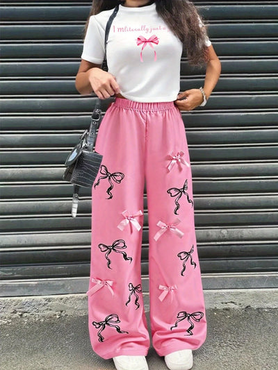 Girls' Casual Long Pants Set, Youth Letter - Print | SAMAG