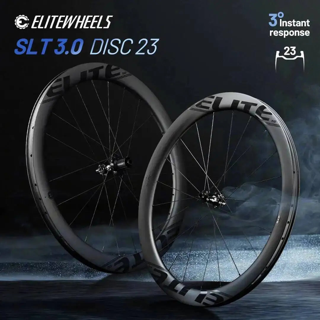 ELITEWHEELS SLT-D 3.0 Road Disc Wheels With Wing 20 Spokes 4 Pawls 60T Ceramic bearing Hub 23mm Inner Width Carbon Racing Wheels