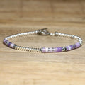 1 Pc Minimalist OT Clasp Stainless Steel Bracelet Natural Stone Handmade Production Picasso Hematite Women Jewelry