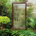 l Tempered Glass Led Mirror Waterfall Wall Fountain Water Bubble Fall Wall Indoor customized product