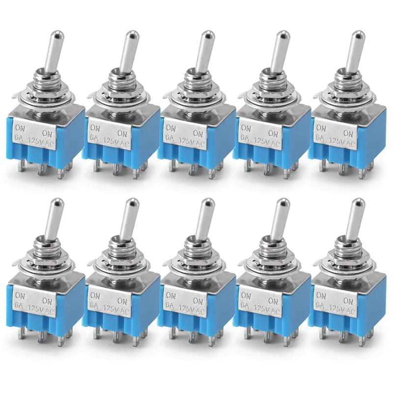 10pcs ON-OFF-ON / ON-ON Miniature Toggle Switches Mini MTS-102 103 202 203 Power Button Switch Car