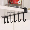 6 Hooks Storage Shelf Plastic Under Shelves Hanging Rack Utensils Holder Wardrobe Kitchen Bathroom Organizer - View 4 | SAMAG