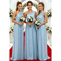 One Shoulder Lemon Yellow Bridesmaid Dresses Chiffon | SAMAG