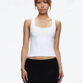 ANK Air Summer Top with Solid Color, Black and White Powder, Wide Shoulder Strap, I-Shaped Tank Top, Women's Sports, Daily Wear