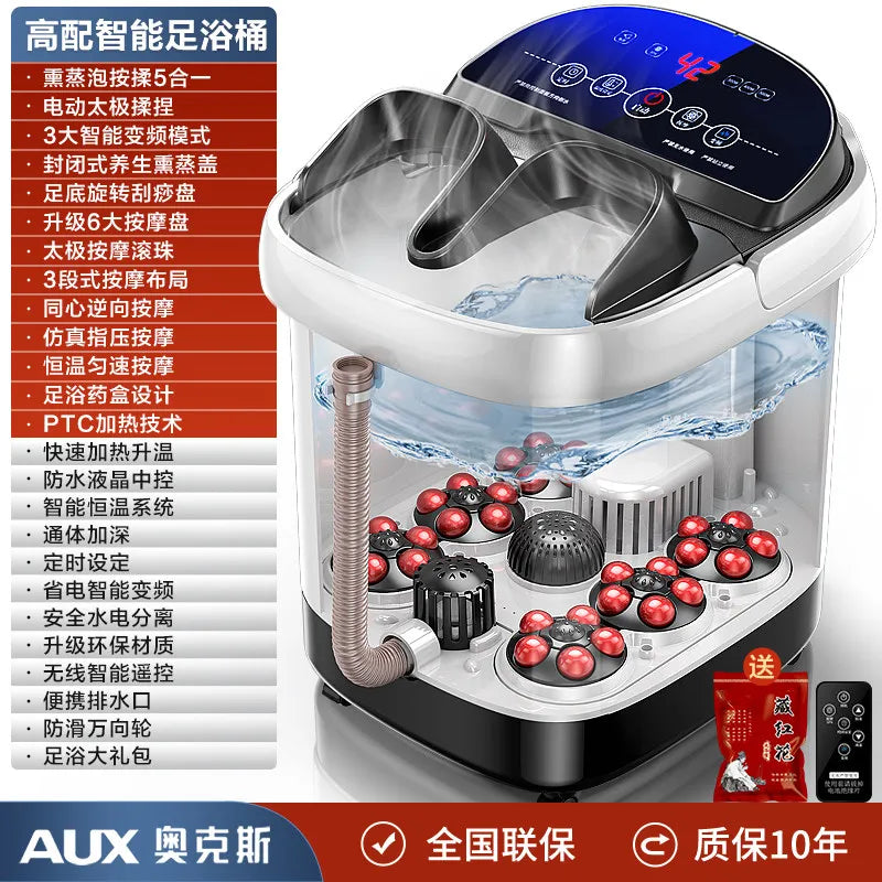 220V AUX Electric Foot Bath Tub with Heating Constant Temperature and Massage Automatic Deep Soak WBD