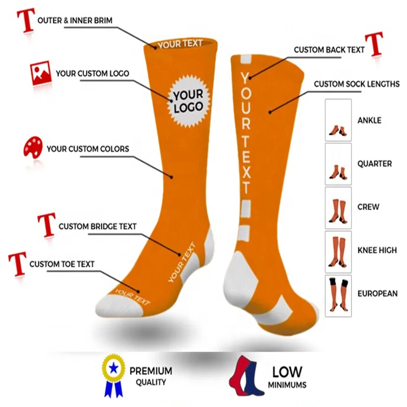 OEM Logo Crew Socks Men Running Sport Socks Cycle Athletic Custom Logo Basketball Socks