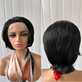 Short Bob Wig Brown Synthetic Lace Front Wigs For Women Pixie Cut Hair Bob Lace Wig Black Wig Sliver Grey Wig Cosplay Daily Life