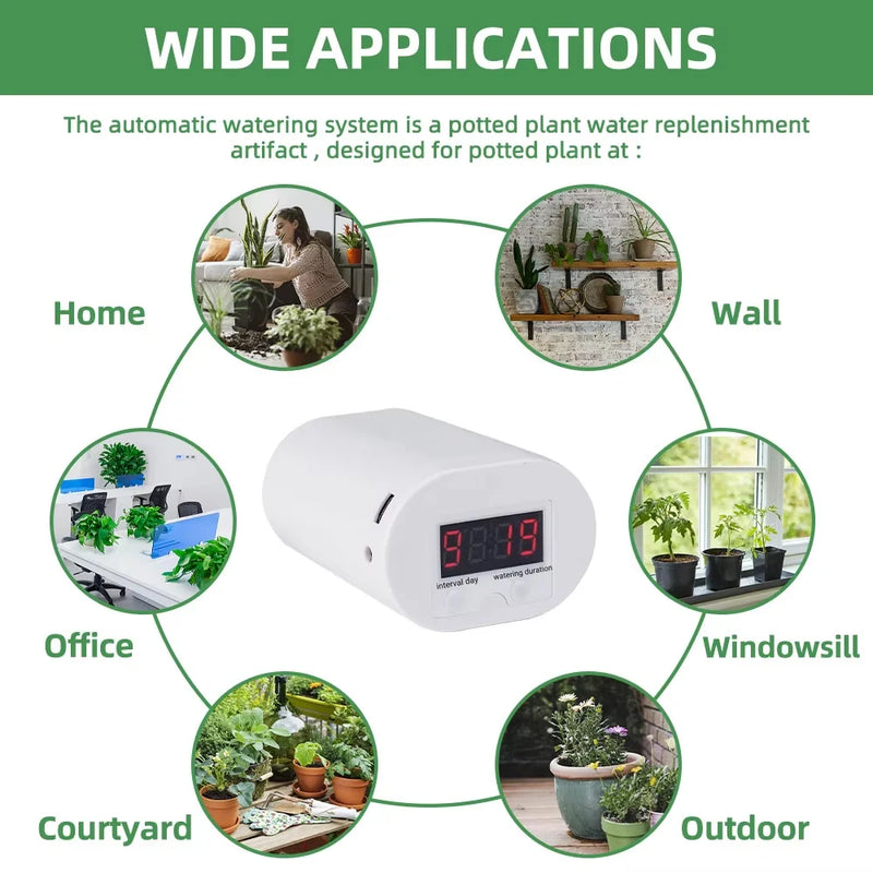 Smart Dual Pump Drip Irrigation System Automatic Watering Timer Controller For Garden Plants Flowers Greenhouse Irrigation