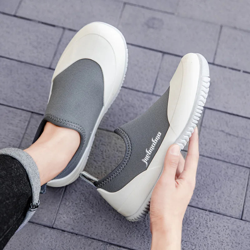 Fashionable Men's Shallow Mouth Anti-slip Rain Boots Short Tube Waterproof Rain Boots Fishing Spring Summer Autumn Rubber Shoes
