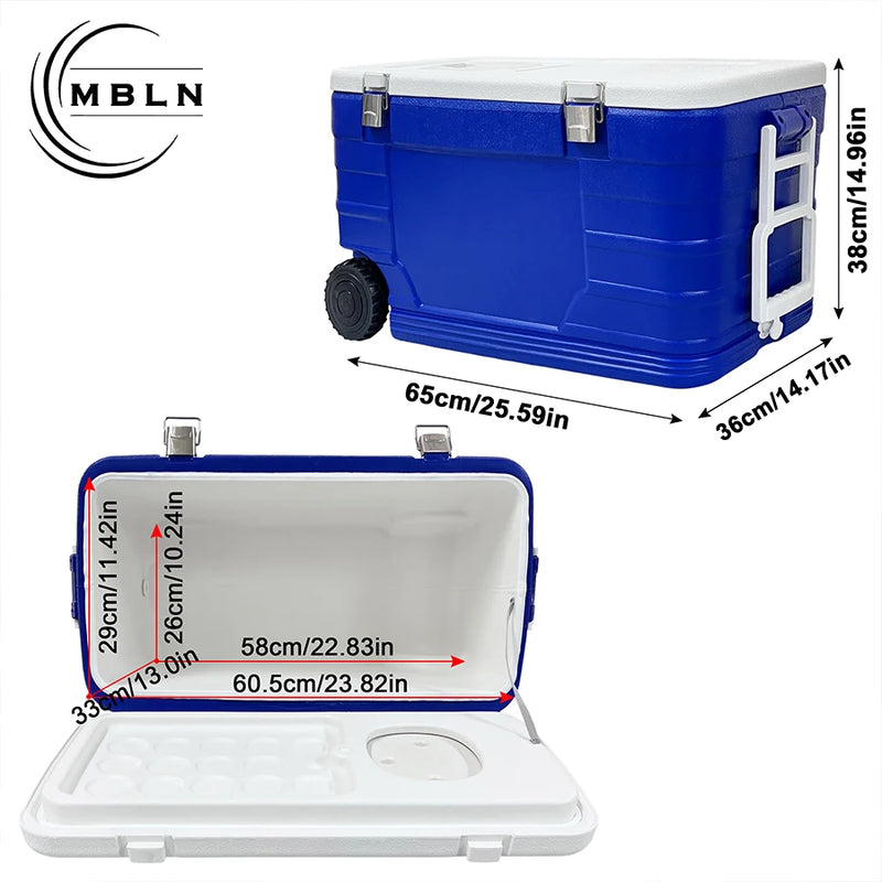 MBLN 52L Fishing Cooler Box with Wheels, Large Capacity - View 2 | SAMAG
