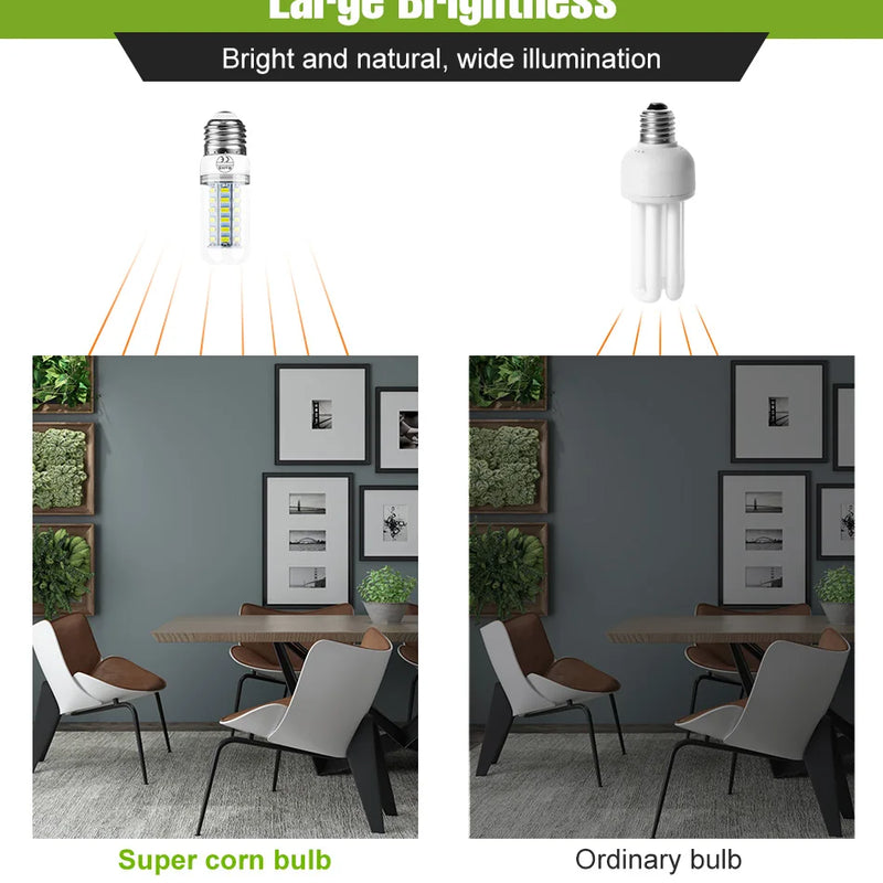 E27 LED Corn Bulb E14 Lamp GU10 Spotlight G9 Ceiling Chandeliers 220V Indoor Home Bedroom Living Room B22 Lights Cool/Warm White