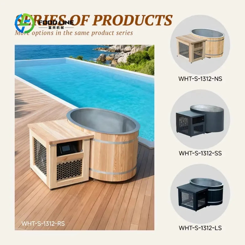 Customized Factory Sale Luxury Freestanding Ice Bath Tub Soaking Hot Tub Custom Cold Plunge Bathtub With Spa
