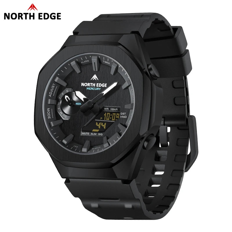 NORTH EDGE MERCURY Men's Military Digital Watch Stopwatch Waterproof 50M Sports Watches World Time