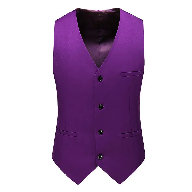 Vest Mens Fashion Casual High Quality Solid Color Slim Large Size Business Office Waistcoat Men Groom Wedding Dress Suit Vests