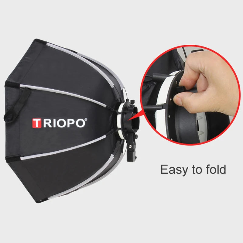 Triopo 90cm Universal Outdoor Umbrella Octagon Softbox w Honeycomb Grid Speedlite Photo Soft Box for Godox V1 AD200 Yongnuo 560