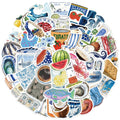 50Pcs Open Sea Stickers for Luggage, Skateboarding, Luggage, Refrigerator, Mobile Phone, Sailing, and Far Voyage Stickers