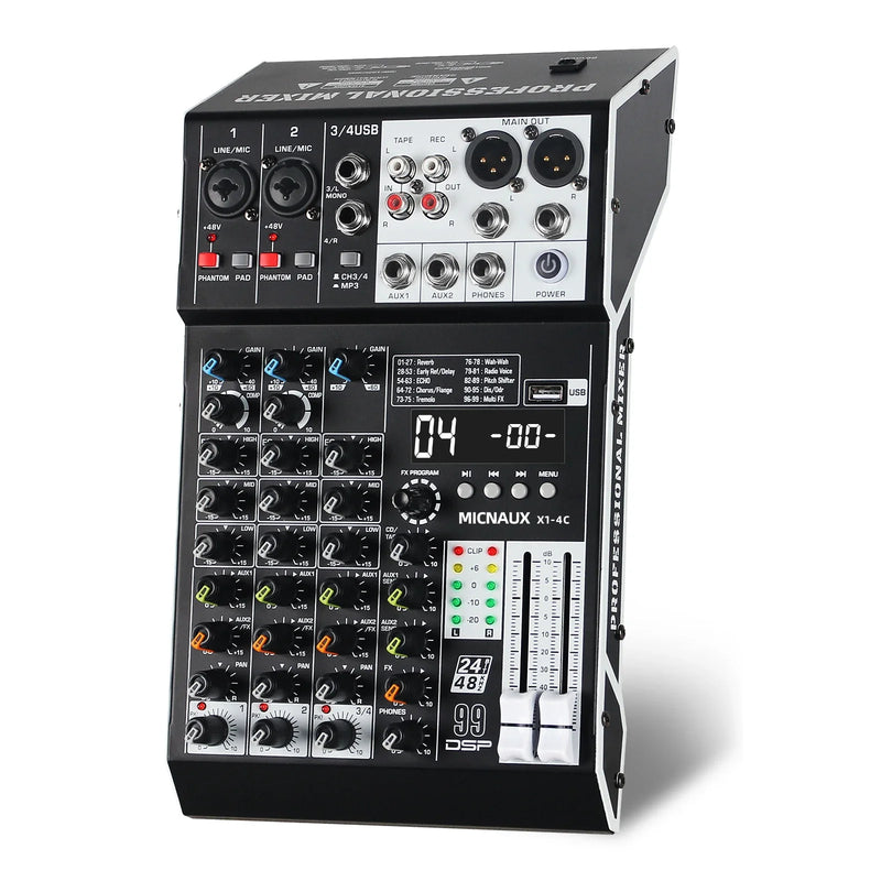 4/6/8/10-Channel Professional Audio Mixer Console With 99 DSP Effects Mixing Board Dj Mixer Compatible For MP3/USB/Flash Reader