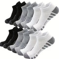 12Pairs Men Black White Grey Towel Bottom Sweat Absorbent | SAMAG