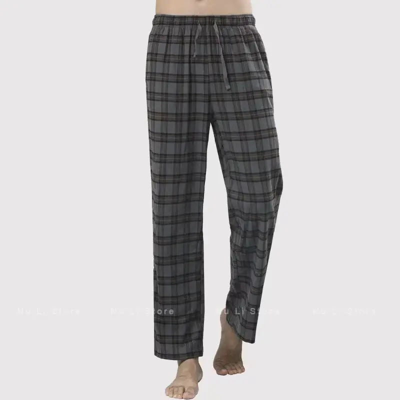 Men's Stylish Summer Pajama Pants, Thin Home Pants, Loose Breathable Air-Conditioned Pants with Elastic Waist
