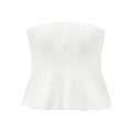 Women Sexy Fashion Strapless Peplum Bustier Tops Straight Neck Side Zipper Female Camis Mujer