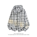 Unisex Plaid Long Sleeve Hooded Shirt Loose Sun | SAMAG