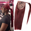 100% Human Hair Ponytail European Straight 120gram Wrap Around Clip In Pony Tail Machine Remy Hair 12-26 Inches For  Salon