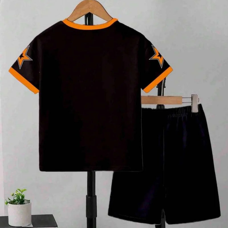 Boys' Outfit Number 67 Mosaic Print T - Shirt Shorts Suit - View 3 | SAMAG
