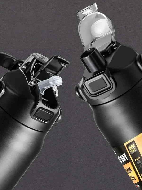 Outdoor Portable Thermos with Straw 304 Stainless Steel Thermal Mug Tumbler Cup Sports Vacuum Flasks Cold and Hot Water Bottle