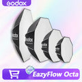 Godox EazyFlow Octa Foldable Softbox 60/90/120/150cm FoldableBowens Mount Quick Setup with Grid for Portrait Studio Photography
